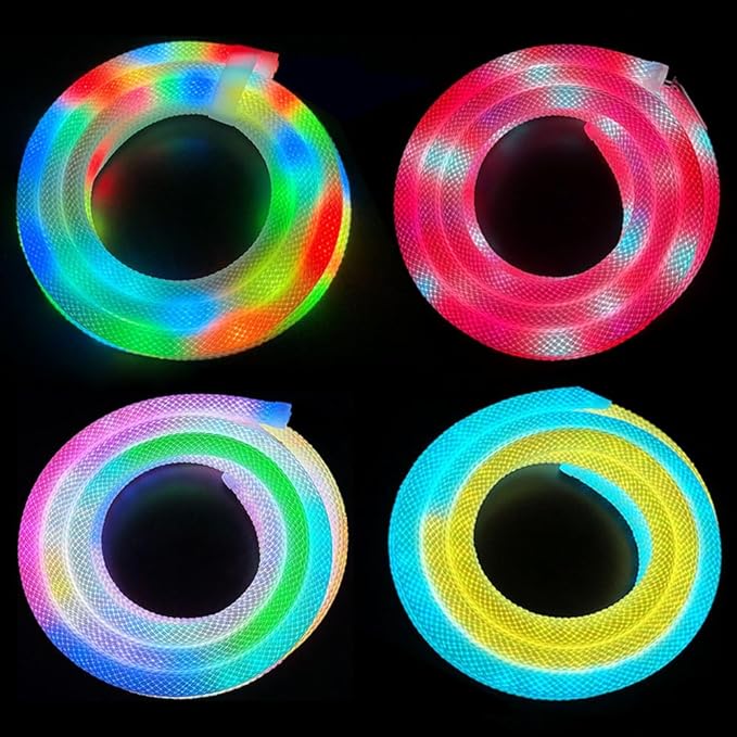 16.4FT WS2811 WS2812B 360 Degree Round Reticulate Pattern Neon LED Strip 50Leds/m Smart RGB+IC Flexible Silicon Dream Color Rope Light Tape DC5V(No Adapter or Controller)