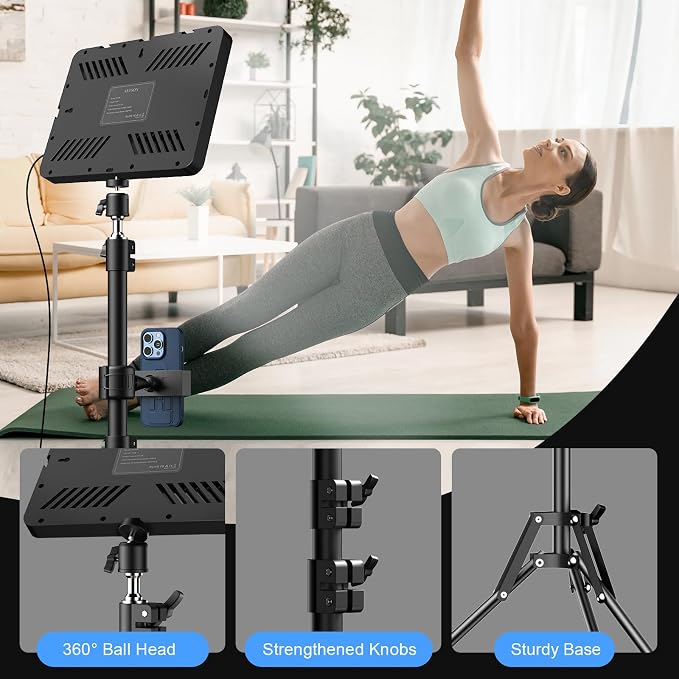 2 Packs Video Light Kit, LED Studio Light, 2700-6500K Dimmable Photography Lighting Kit with Tripod Stand&Phone Holder, 12" Rotating Streaming Light for Video Recording, Game Streaming, YouTube