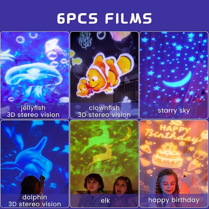 Ocean Night Light Projector, Kids Galaxy Projector for Bedroom, Nebula Star projector with USB Cable, 360 Degree Rotation Kid Night Light Lamp for Decorating Party,Birthdays,Christmas Gifts