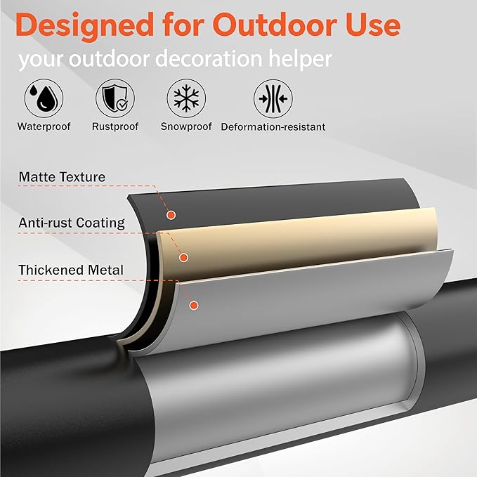 6 Pack String Light Poles, 5 Ft Light Poles for Outside, Thickened Metal Poles for Outdoor String Lights, Light Pole for Patio Deck Garden Backyard Wedding Party Decor