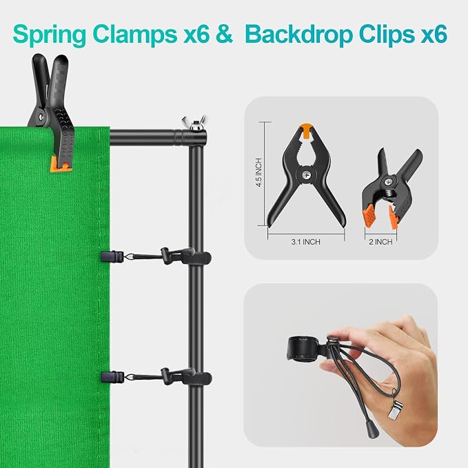 EMART 7 x 10 FT Photography Lighting Kit with 85W LED Bulbs for Portrait | 7x10FT Backdrop Stand & 6x9FT Backdrop, Softbox Lighting Kit & 3000-6000K Bulb Professional Studio Lights for Video Recording