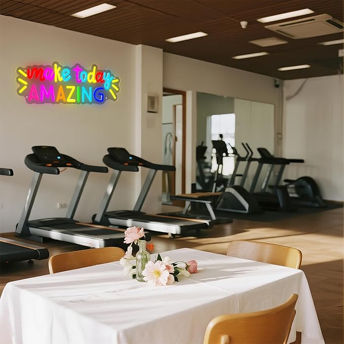 Make Today Amazing Neon Sign,Positive LED Neon Light for Wall Decor,Inspirational Letter LED Sign Multicolored Light Up Sign for Classroom Wedding Party Store Home Birthday Neon Decor