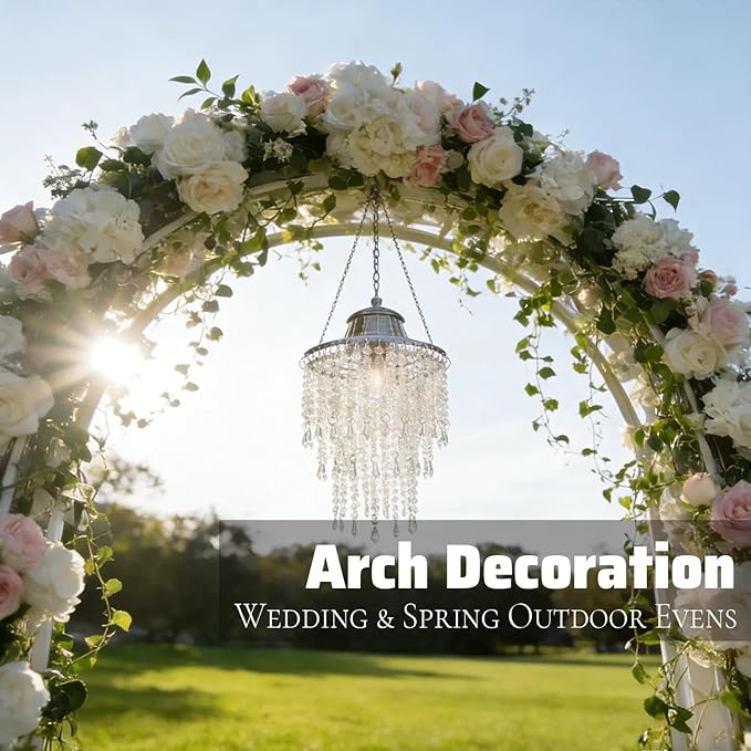 Sparkling Iridescent Beaded Chandeliers 8.6 inches Diameter for Wedding Centerpiece Living Room Bedroom Event Party Gold