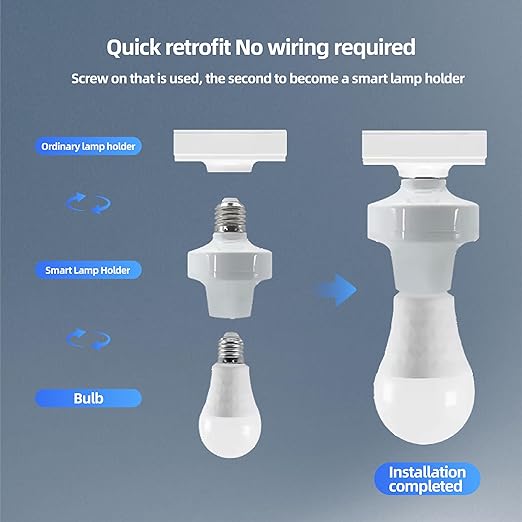 Light Socket Adapter, Zigbee Protocol Remote Control，E26/E27 Bulb Adapter, APP Remote Control, Smart Lamp Socket Power Adapter