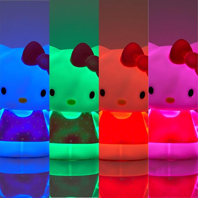 Idea Nuova Hello Kitty Squishy Soft Silicone Accent Night Light 5.8" LED Soft Mood Lamp for Decor, Kids Bedrooms, Collectors & Gift Giving