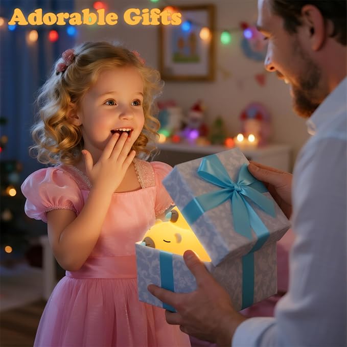 Night Light for Kids, 3 Cute Capybara Silicone Night Lamps with Timer, 3 Levels Dimmable Night Light, LED Bedside Night Lamp, USB Rechargeable Portable Animal Nightlights for Boys Girls Decor (Family)