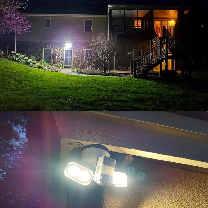 SANSI 28W 3500LM Motion Sensor Outdoor Lights, Outdoor Motion Sensor Light Security Lights Detector with 4 Mode 350W Equiv 5000K, IP65 Waterproof for Soffit, Garage, Yard (Black) Hardwired (Pack of 4)