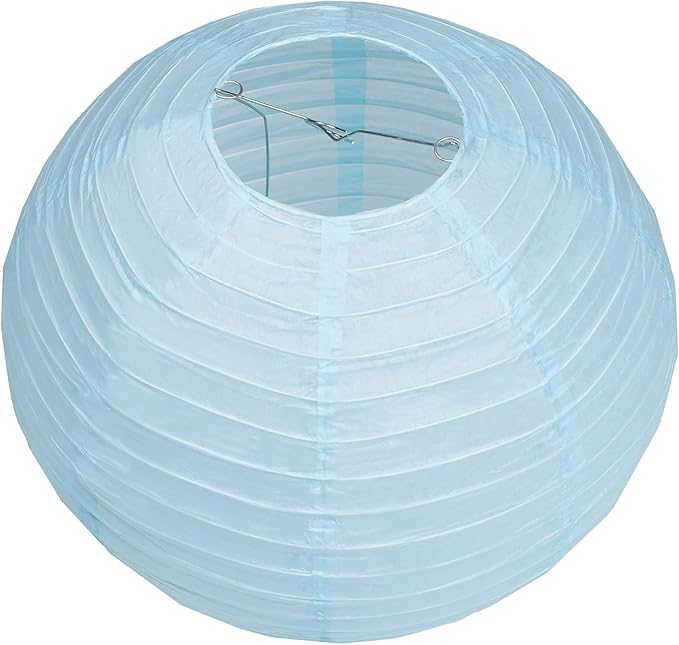 Pack of 6 Round Paper Lantern Lamp Paper Lanterns Party Decorations (Baby Blue, 14"/35CM)