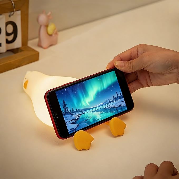 Cute Duck Night Light, Squishy Duck Novelty Animal Lamp, 3 Level Dimmable Nursery Nightlight with Timer, Food Grade Silicone Touch Night Light Fun Gifts for Kids Boys Girls Baby