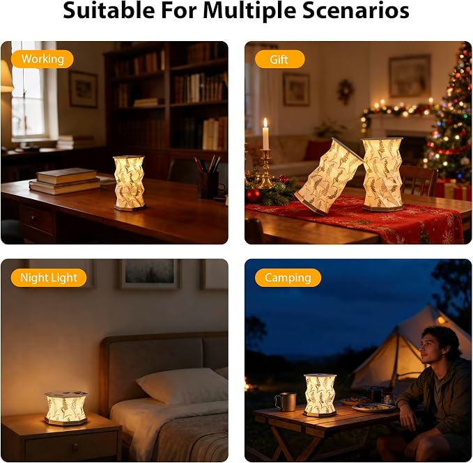 Birthday Flower Folding Lamp, Paper Lantern Lights, Japanese Gifts | Rechargeable Paper Light, Elegant Gift Box – Ideal Anniversary, Birthday Gift for Women, Mom, Grandma-White Violet
