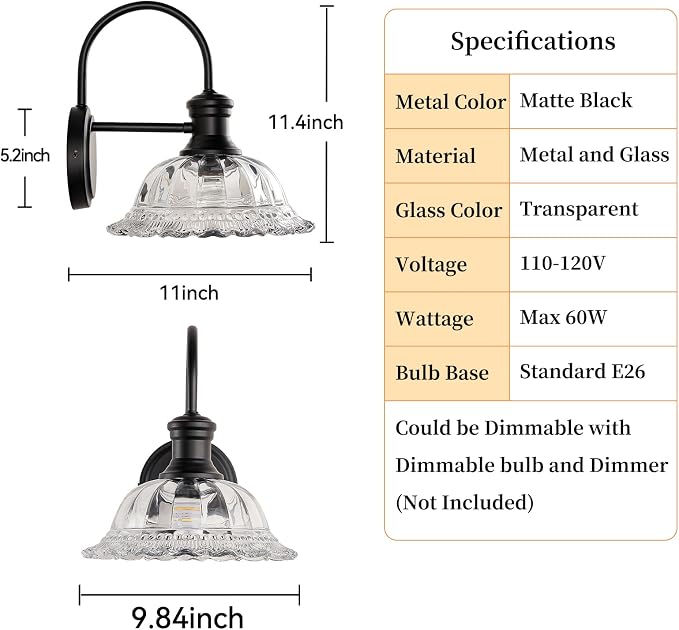 HDDFL Wall Scones Matte Black Wall Lighting Fixture Modern Indoor Lamp for Bedroom Living Room Door Header
