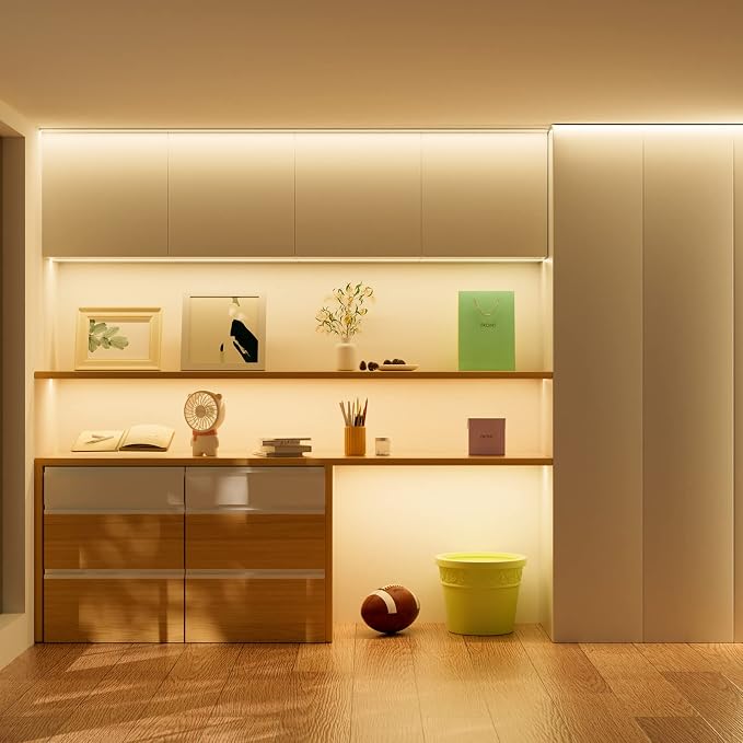 PAUTIX COB LED Strip Light Warm White 2700K IP65 12V, 18ft 2772LEDs CRI90+ Flexible LED Tape Lights for Cabinet Engineering Home DIY Lighting Project with 8mm COB Connector(Power Supply Not Included)