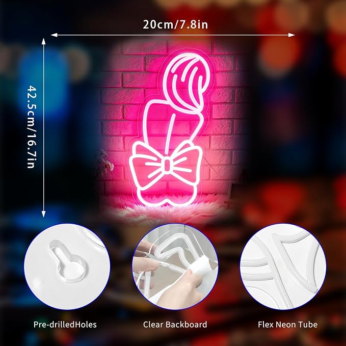 Neon Sign, Lady Neon Signs for Wall Decor LED Signs Neon Light | Lady Neon Signs for Bedroom, Girls Room, Beauty Room, Bathroom, Salon, Party, Bar, Home Decor, Pink Decor, Gift, USB Powered