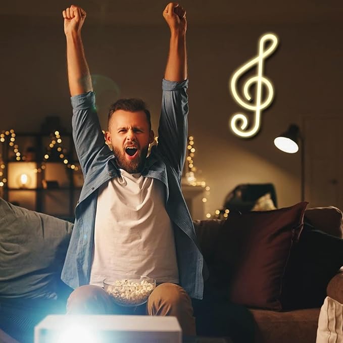 ENUOLI Music Note Neon Signs LED Light Sign for Wall Decor Battery/USB Operated Night Light Bedside Decor for Bedroom Wedding,Party,Kids Room,Bar,Christmas Gift(Warm White)