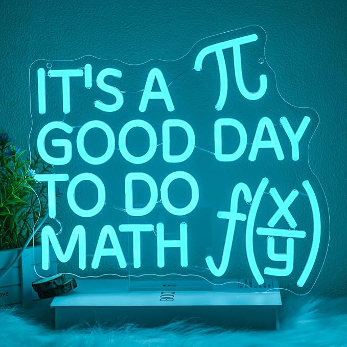 It's A Good Day To Do Math Neon Sign for Classroom Function Math Neon Light Blue Letter Led Neon Signs Classroom Led Neon Lights for Study Room Library Decoration