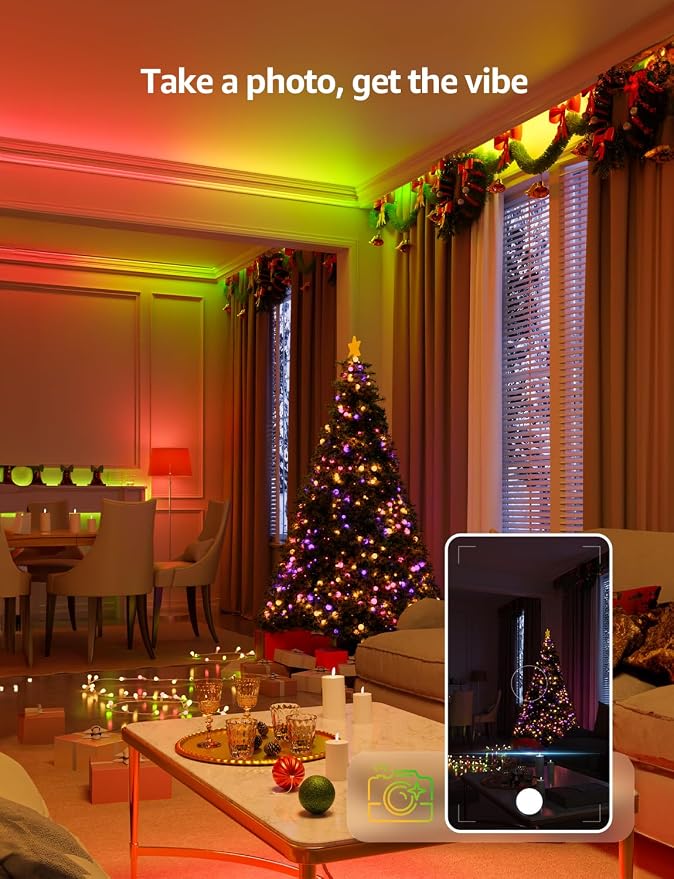 Lepro S2 AI Smart LED Strip Lights 32.8FT RGB+CCT WiFi Bluetooth for Room | 2700K-5700K tunable white,AI lighting designer,Rainbow chasing effects,Music sync,Color segment control,Smart scenes,Bedroom