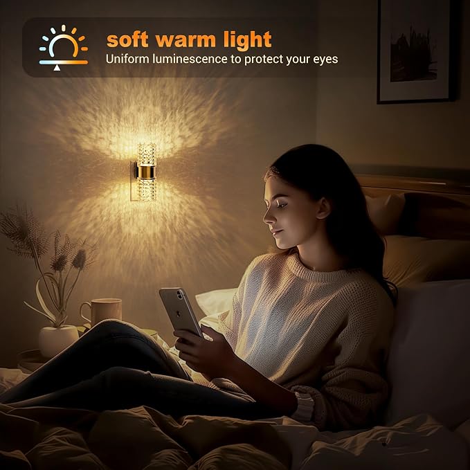 JandCase Night Light, Night Lights Plug into Wall,Automatic LED Night Light | Adjustable Brightness, 3000K Plug in Night Lights with Auto Light Sensor, for Bathroom Bedroom Hallway Decor