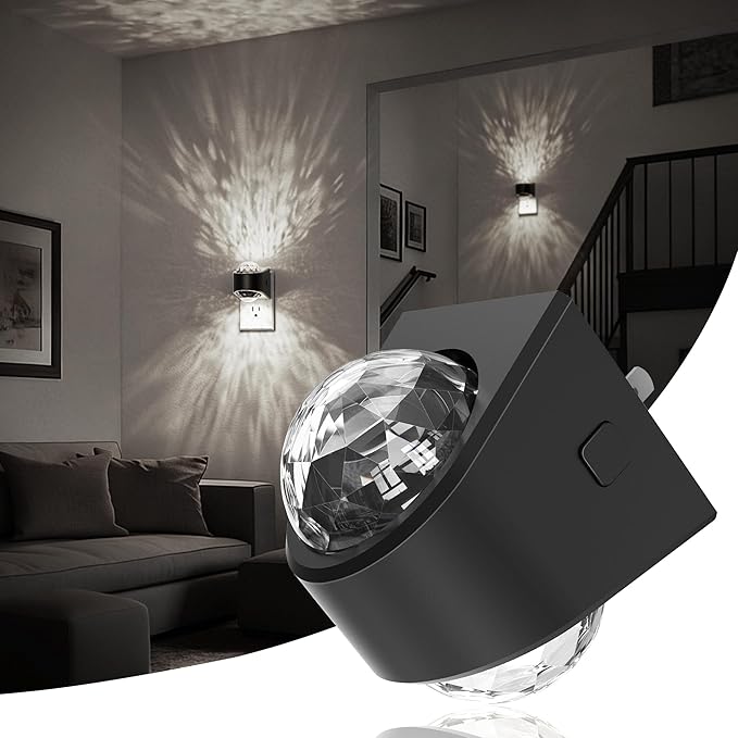 JandCase Night Lights Plug into Wall, Star Projector Night Light with 5000K Daily White, Automatic Galaxy Nightlight Plug in with Light Sensor for Bathroom Hallway Room Decor