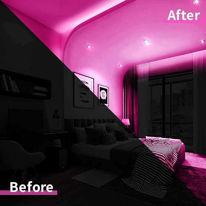 LED Neon Light Strip 16.4FT/5M- Bright, Non-Glaring & Waterproof Neon Rope Lights for Indoor & Outdoor Decor,【Power Adapter Included】 Pink,neon led Strip Lights