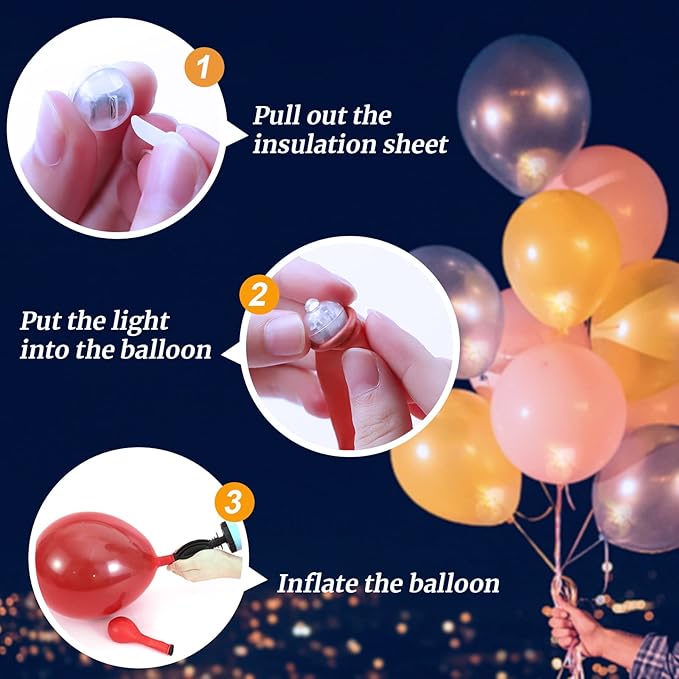 200PCs Mini Led Lights with Hooks,Long Standby Time Balloons Light, Mix Colors for Party Decorations, Paper Lantern Easter Eggs Birthday Wedding Halloween Christmas Decoration(Warm and White)