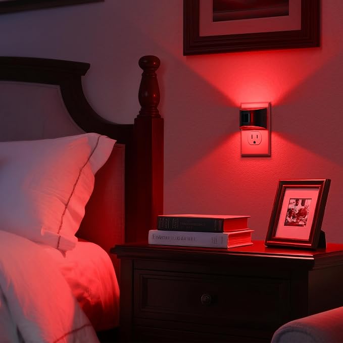 Motion Sensor Night Light, Night Lights Plug into Wall, RGB | 8-Color RGB Night Light, Motion Sensor, Dusk to Dawn, for Bedroom, Bathroom, Hallway, 4 Packs