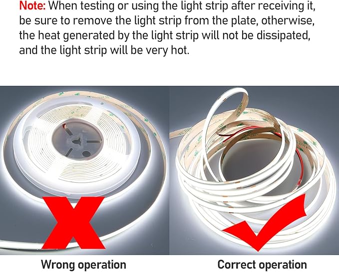24V COB LED Strip Light Cool White 6000K 2400LEDs 16.4ft(5M) CRI 93+ 4500lm Uniform Glow Dotless Flexible IP20 Not Waterproof LED Tape Lights for DIY Bedroom Kitchen Home Decor(No Power Supply)
