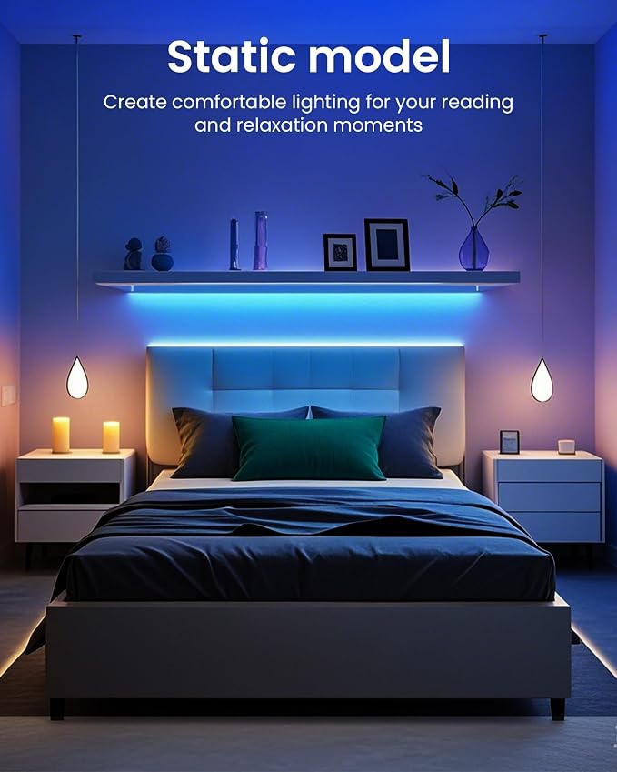 VOLIVO LED Strip Lights for Bedroom 200ft(2 Rolls of 100 ft), Smart Bluetooth RGB Light Strips with App Control & Music Sync, Color Changing LED Lights for Room, Home, Party Decor | 2 Rolls 100ft, Smart Bluetooth App Control, Music Sync, Party Home Decor
