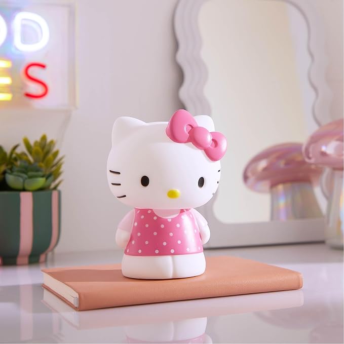 Idea Nuova Hello Kitty Squishy Soft Silicone Accent Night Light 5.8" LED Soft Mood Lamp for Decor, Kids Bedrooms, Collectors & Gift Giving
