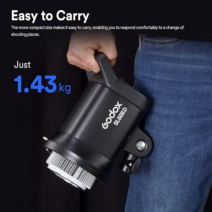 Godox SL60 SL60IID 70W LED Video Light, Cob Video Light Bowens Mount LED Studio Light, Support APP Control, CRI96+ TLCI97+, Daylight 5600K, 18600Lux@1m, Built-in 8 FX Effects, Dimmable Brightness
