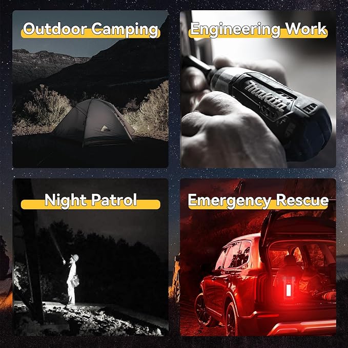 SUNREI 1500LM Rechargeable Box Flashlight, 10400mAh Emergency Lantern | IP67 Waterproof Portable Light with 8 Modes for Home Power Outages, Hurricane Emergencies, Outdoor Hiking & Camping