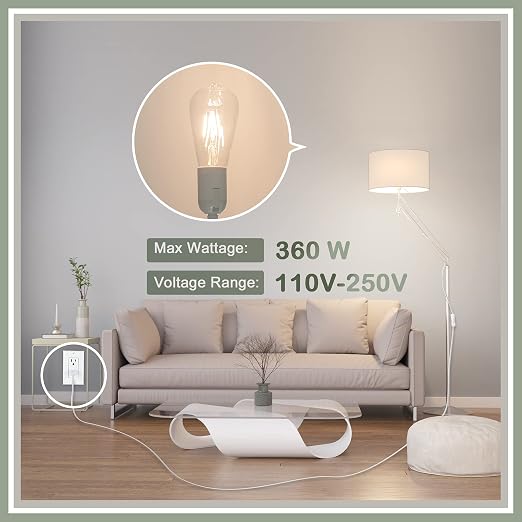 JACKYLED Extension Hanging Lantern Cord Cable UL 12Ft E26 E27 Socket On/Off Switch Plug in Pendant Lighting for Kitchen Bedroom Plant Growth Light | Switch Near the Bulb, E26 E27 Socket On/Off Switch Plug in Pendant Lighting for Kitchen Bedroom Plant G...