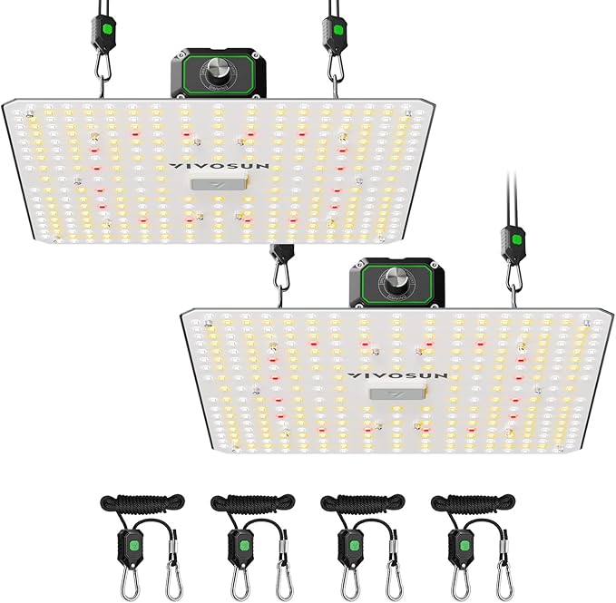 VIVOSUN 2-Pack VS1000 LED Grow Light with Full Spectrum Diodes & Sosen Driver Dimmable Lights Sunlike for Indoor Plants Seedling Veg and Bloom Plant Grow Lamps for 2x4/3x3 Grow Tent