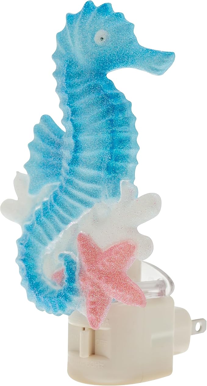 Creative Hobbies Coastal Seahorse Night Light - Includes 5W C7 and Rotational Socket with On/Off Switch