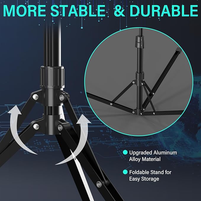 UBeesize 14'' LED Foldable Ring Light with 62'' Tripod Stand, Selfie Ring Light for Video Recording, Live Streaming, TikTok & YouTube, Compatible with iPhone & Android (Black)