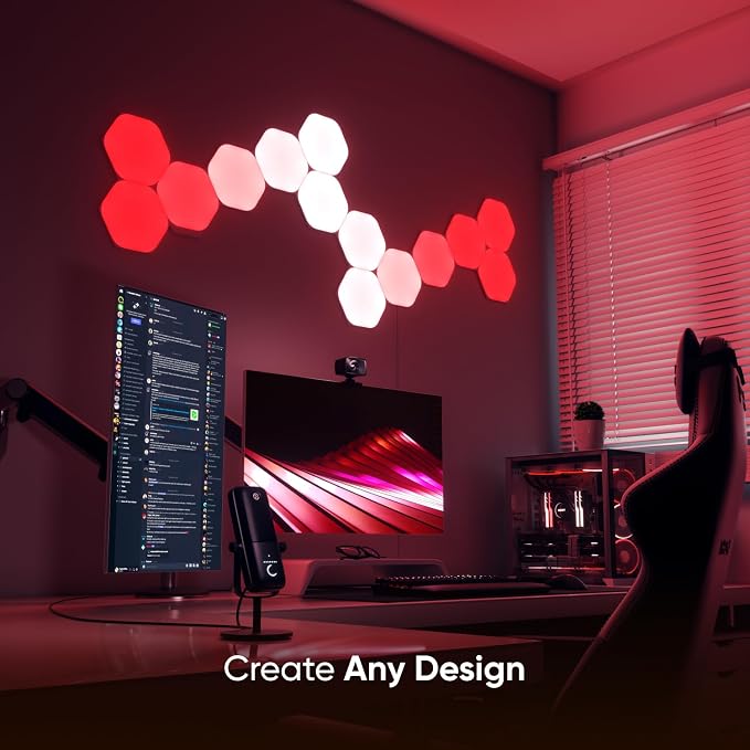Nanoleaf Shapes Hexagon Lights, Smart RGBW LED Wall Light Panels, 7PK | Compatible with Alexa Google Assistant, Home Wall Decor for Living Room with Music Sync, Smarter Kit