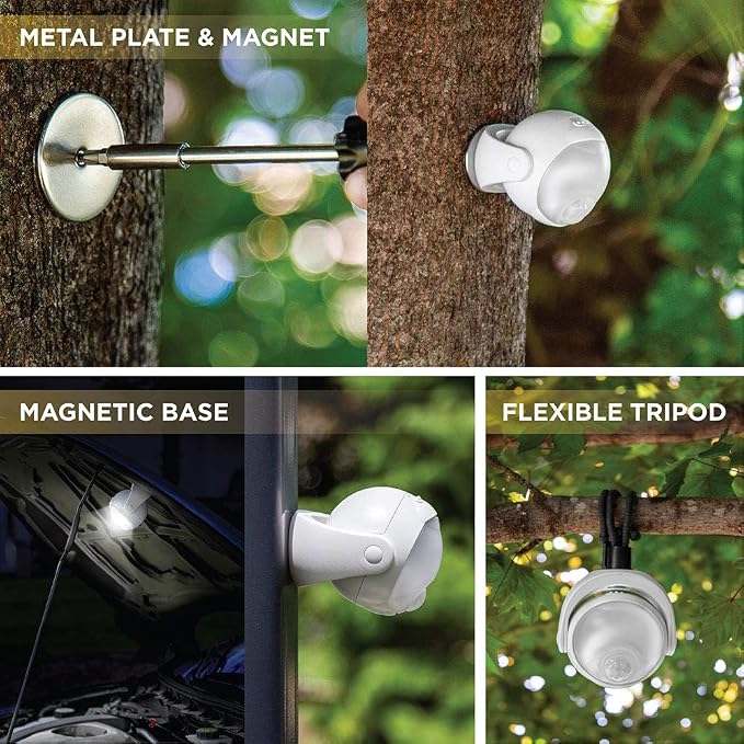 Lumenology Portable LED Motion Sensor Light Provides 148 Lumens with a 13 ft Detectable Range and Flexible Tripod Base with Magnetic Option – Indoor/Outdoor (White)