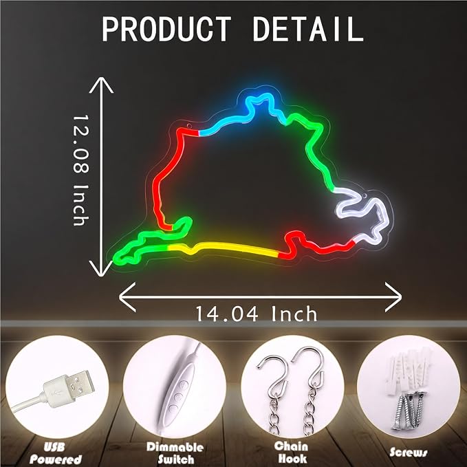 Nurburgring Neon Sign, USB Powered LED Racing Room Decor | Race Track Wall Decor for Bedroom, Game Room, Garage, Man Cave, Party Decoration and Car Enthusiast Gift
