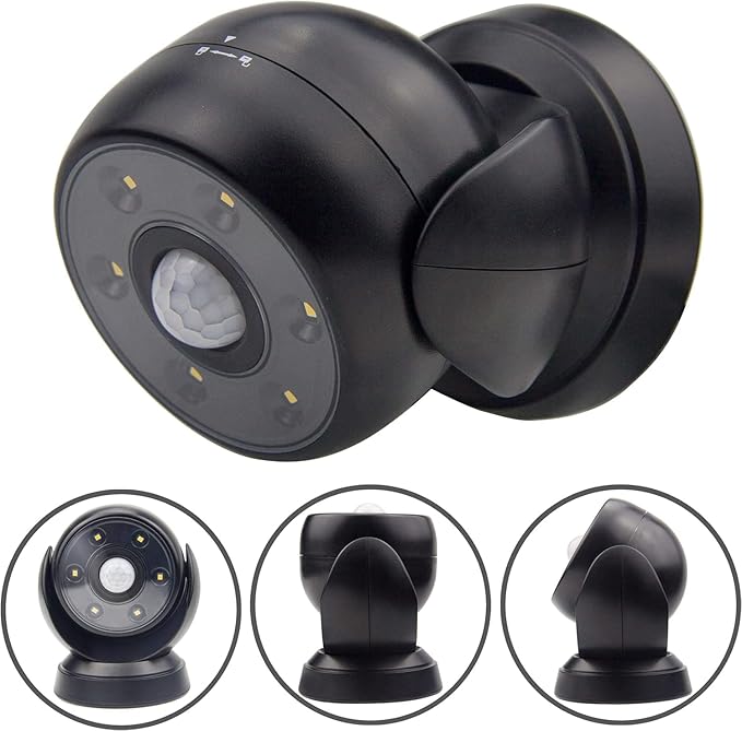 BIGLIGHT Battery Operated Motion Sensor Spotlight, Wireless LED Flood Light Indoor Outdoor, Waterproof Security Lighting, Bright Uplight for Wall Front Door Shed Hallway Bathroom Porch, 200 Lumen