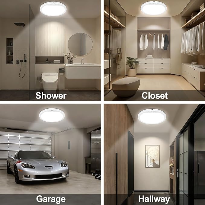OSIDEN Rechargeable Motion Sensor Ceiling Light with Remote | Wireless Magnetic Stick on Closet Light Battery Operated Ceiling Lights for Shed Hallway Porch Stairs Garage Pantry