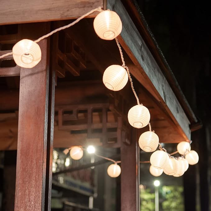 Lantern String Lights Plug in,20 Count Mini White Lantern Lights for Bedroom, Decorative String Lights Indoor Outdoor Porch Balcony Decor