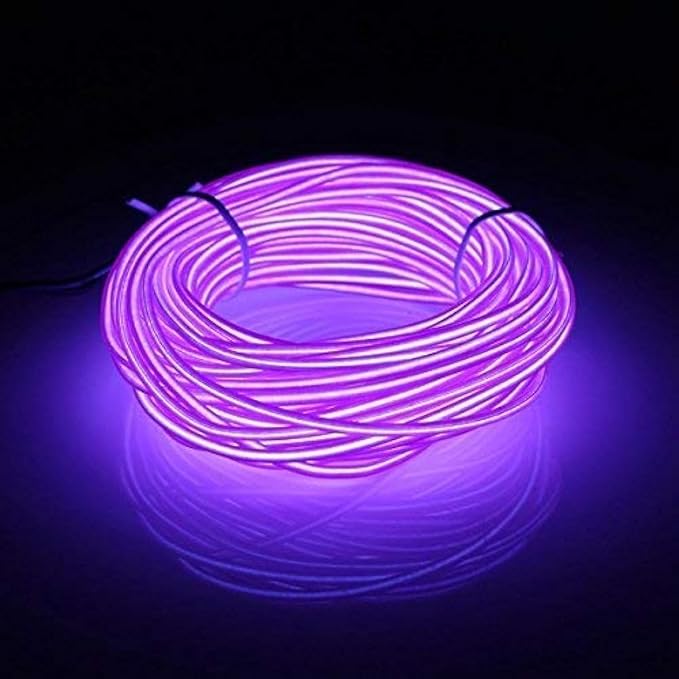 ABALDI EL Wire Battery Powered Flexible Portable Light Illumination Electroluminescence Wires Pack High Brightness for Xmas Party Decoration(3m/9ft,Purple)