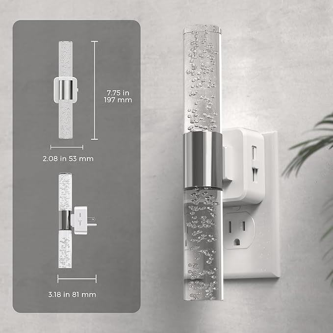 L LOHAS LED Night Light, Night Lights Plug into Wall, 180° Rotating, Auto Light Sensor, Dimmable 100LM, Soft White 3000K, Wall Sconce-Style Design Nightlights for Bedroom Bathroom Hallway, 1 Pack