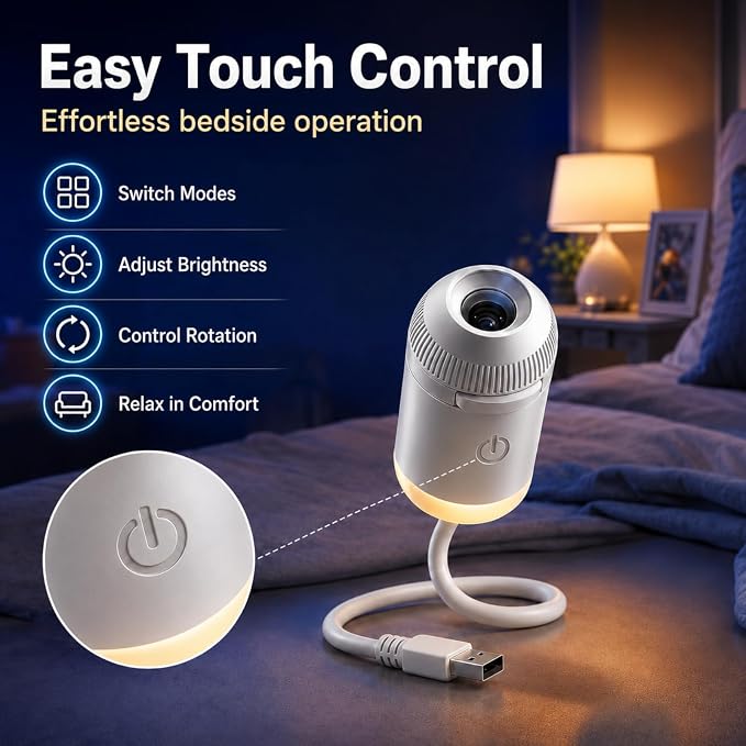 Hd Smart Dynamic 5d Holographic Night Light Projector, 2027 Upgraded Plug and Play Hd Star Projector, 360° Adjustable Hd Galaxy and Ocean Projector for Bedroom Ceiling (24 Projection Films)