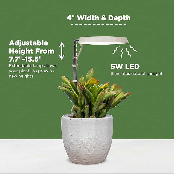 AeroGarden Stem Grow Light for Indoor Plants, Grow Live Plants Anywhere in The Home, Adjustable Light Modes, Cream
