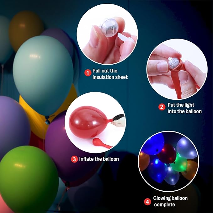 AIKEI 200pcs LED Balloon Lights,Mini Balls Lights,Long Standby Time Party Lamps,Waterproof for Paper Lantern,Easter Eggs Decor, Halloween Wedding Birthday Party Decoration (White+Warm White, 200pcs)