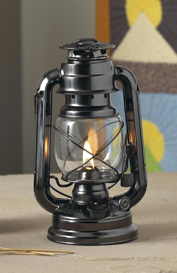 Lamplight Large Paraffin Oil IndoorLamp, HurricaneLamp, Emergency Kit, 52664 Farmer’s Lantern Indoor OilLamp, Black, Original (Pack of 2)