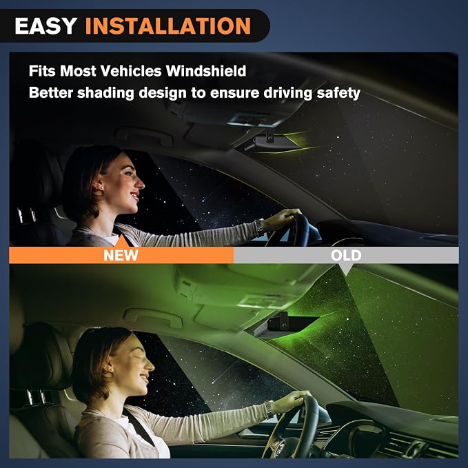 Nilight 32LED Amber Green Emergency Dash Strobe Lights with Controller | Suction Cups Warning Hazard Interior Front/Rear Windshield Deck Split Light Bar for Trucks Construction Vehicles