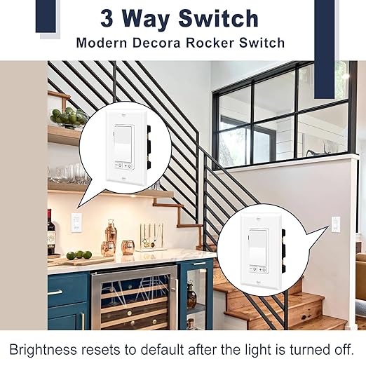 Dimmer Light Switch,Greencycle 10PK 3 Way Dimmer Switch for Dimmable 150W LED CFL Light,600W Halogen and Incandescent,15A 120V,Neutral Wire Not Required,Residential/Commercial,ETL Listed