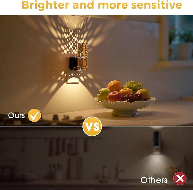 L LOHAS LED Night Light, 2 Pack Dimmable Night Lights Plug into Wall | Vintage Nightlight with Light Sensor, Soft White, 0-100LM Plug in Aesthetic Night Light for Adults Bathroom Hallway Gift