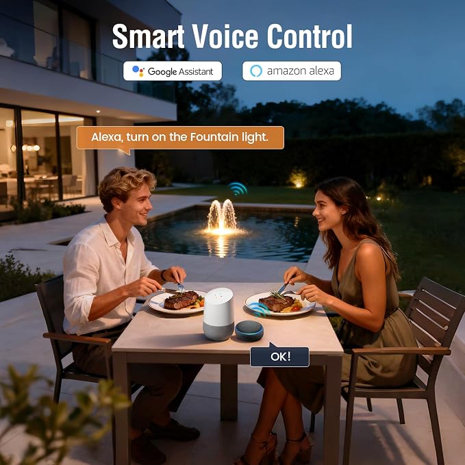 20A Heavy-Duty Outdoor WiFi Smart Timer Switch App/Voice Control | 120V 1HP Hardwired Timer, Alexa Google Compatible, Remote On/Off, Programmable Schedules for Pool Pumps Water Heaters Lights